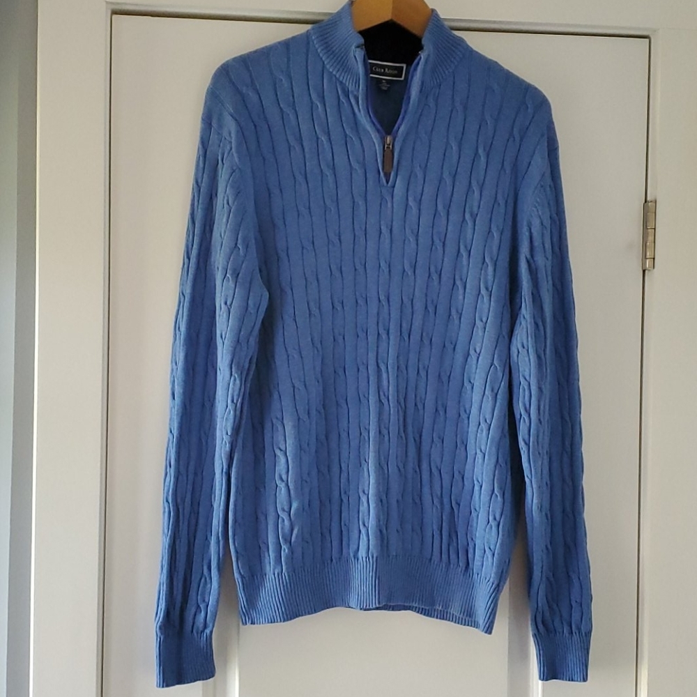 Club Room 100% cotton half zip pull over sweater!
